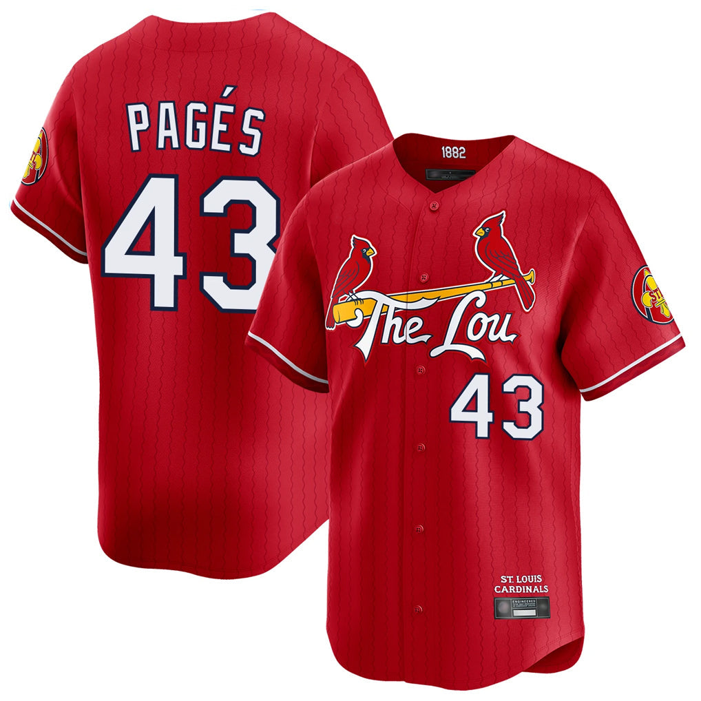CBdoa St. Louis Cardinals #43 Pedro Pages Player Red City Connect Limited Stitched Jerseys