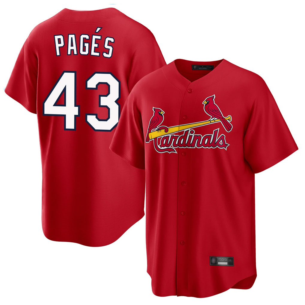 CBdoa St. Louis Cardinals #43 Pedro Pages Player Red Home Game Stitched Jerseys