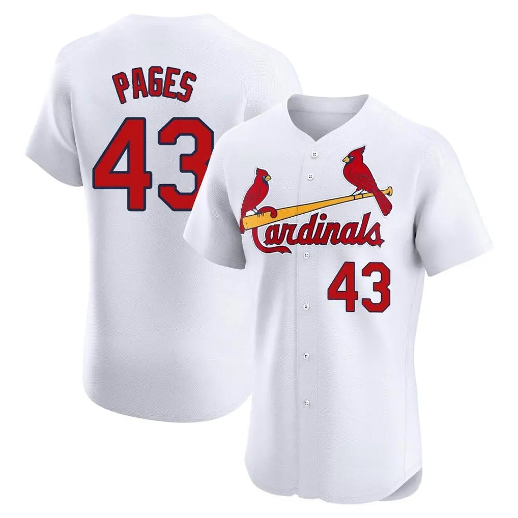 CBdoa St. Louis Cardinals #43 Pedro Pages Player White Home Limited Elite Stitched Jerseys