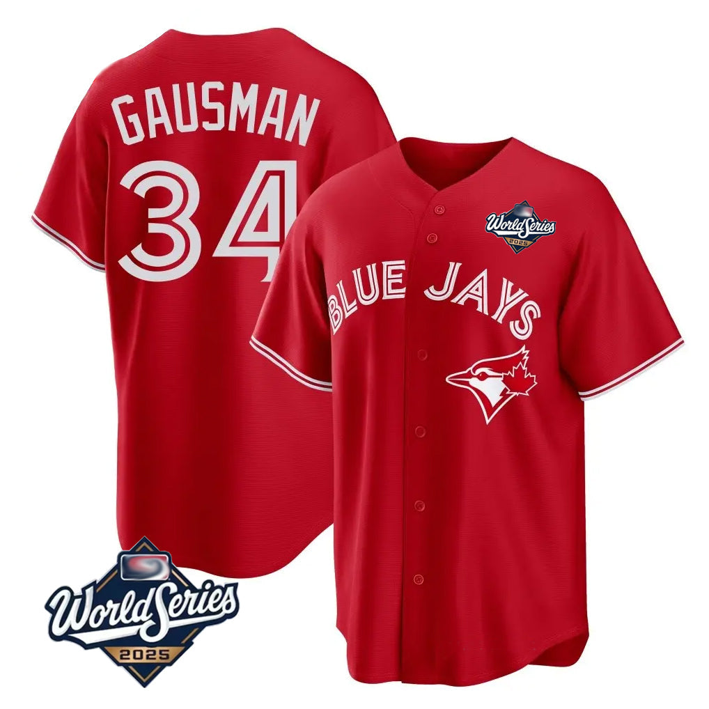 CBdoa T.Blue Jays #34 Kevin Gausman Player Red 2025 American League All Stitched Jerseys