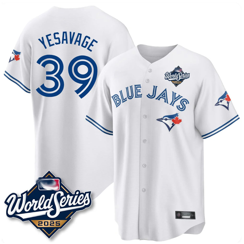 CBdoa T.Blue Jays #39 Trey Yesavage Player White 2025 World Series Game All Stitched Jerseys