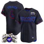 CBdoa T.Blue Jays #4 George Springer Player Black 2025 American League City Connect Limited Stitched Jerseys