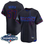 CBdoa T.Blue Jays #57 Shane Bieber Player Black AL East Division City Connect Stitched Jerseys