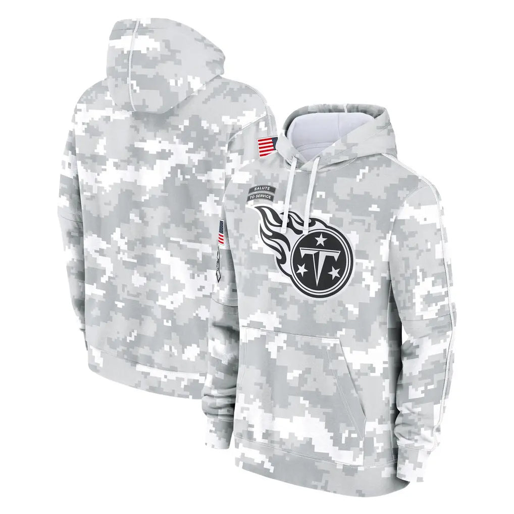 CBdoa T.Titans Camo Arctic Salute to Service Pullover Hoodies Home Game Blank Player Stitched Jerseys