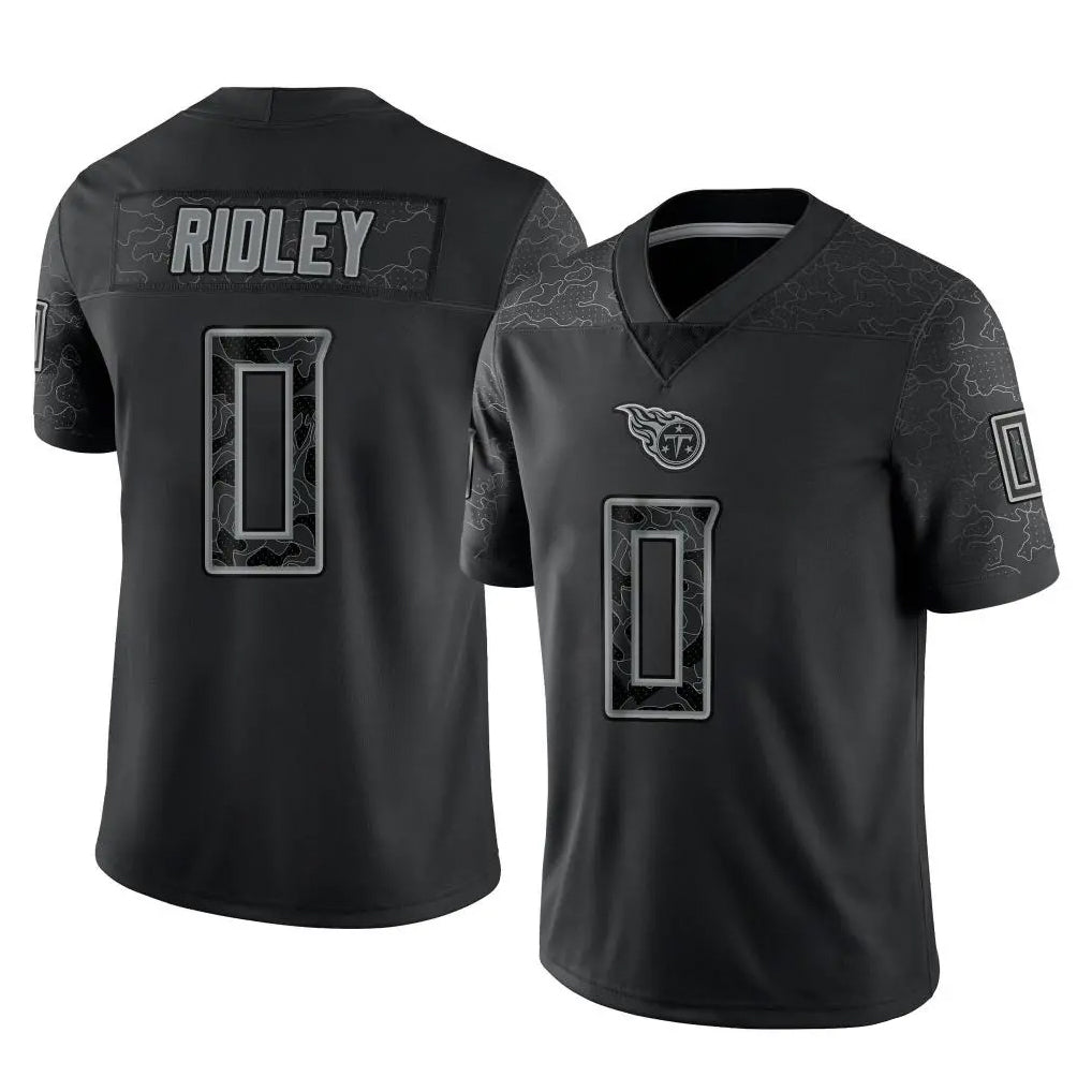 CBdoa T.Titans #0 Calvin Ridley Player Black Limited Reflective Home Game Stitched Jerseys