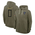 CBdoa T.Titans #0 Calvin Ridley Player Olive Salute to Service Hoodies Home Game Stitched Jerseys
