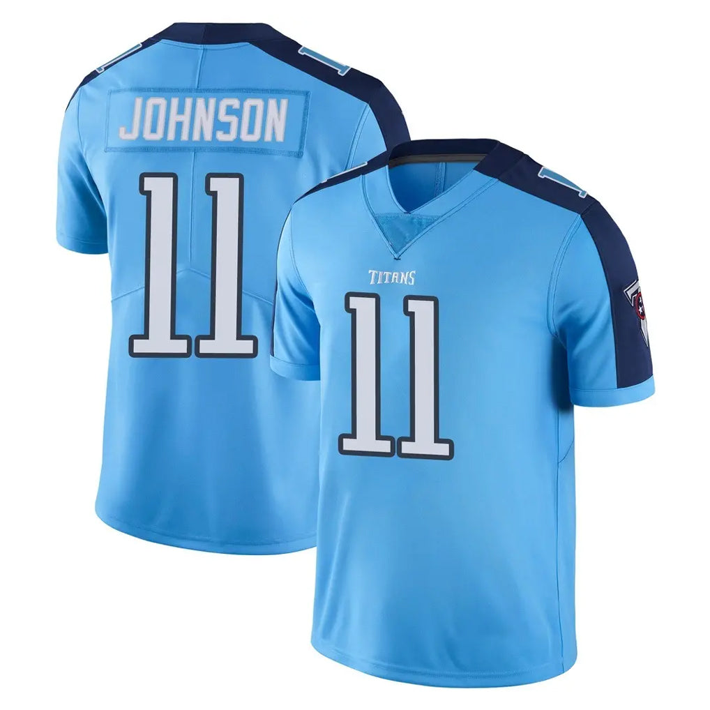 CBdoa T.Titans #11 Jermaine Johnson II Player Light Blue Limited Color Rush Home Game Stitched Jerseys