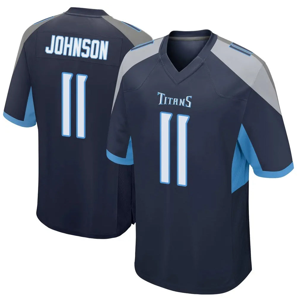 CBdoa T.Titans #11 Jermaine Johnson II Player Navy Home Game Stitched Jerseys