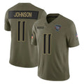CBdoa T.Titans #11 Jermaine Johnson II Player Olive Limited 2025 Salute to Service Home Game Stitched Jerseys