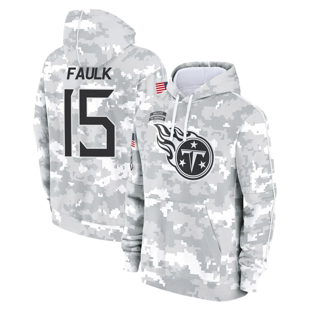 CBdoa T.Titans #15 Keldric Faulk Player Camo Arctic Salute to Service Pullover Hoodies Home Game Stitched Jerseys