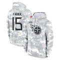 CBdoa T.Titans #15 Keldric Faulk Player Camo Arctic Salute to Service Pullover Hoodies Home Game Stitched Jerseys