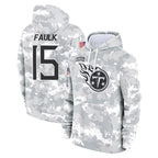 CBdoa T.Titans #15 Keldric Faulk Player Camo Arctic Salute to Service Pullover Hoodies Home Game Stitched Jerseys