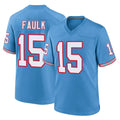CBdoa T.Titans #15 Keldric Faulk Player Light Blue Oilers Throwback Home Game Stitched Jerseys