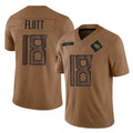 CBdoa T.Titans #18 Cor'Dale Flott Player Brown Limited Salute to Service Home Game Stitched Jerseys