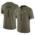 CBdoa T.Titans #1 Cameron Ward Player Olive Limited Salute to Service Home Game Stitched Jerseys