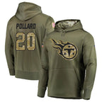CBdoa T.Titans #20 Tony Pollard Player Camo Salute To Service Hoodies Olive Stitched Jerseys