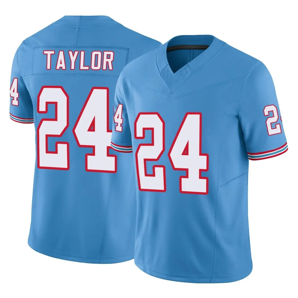 CBdoa T.Titans #24 Alontae Taylor Player Light Blue Limited Vapor F.U.S.E. Home Game Stitched Jerseys