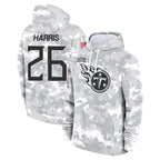 CBdoa T.Titans #26 Marcus Harris Player Camo Arctic Salute to Service Pullover Hoodies Home Game Stitched Jerseys