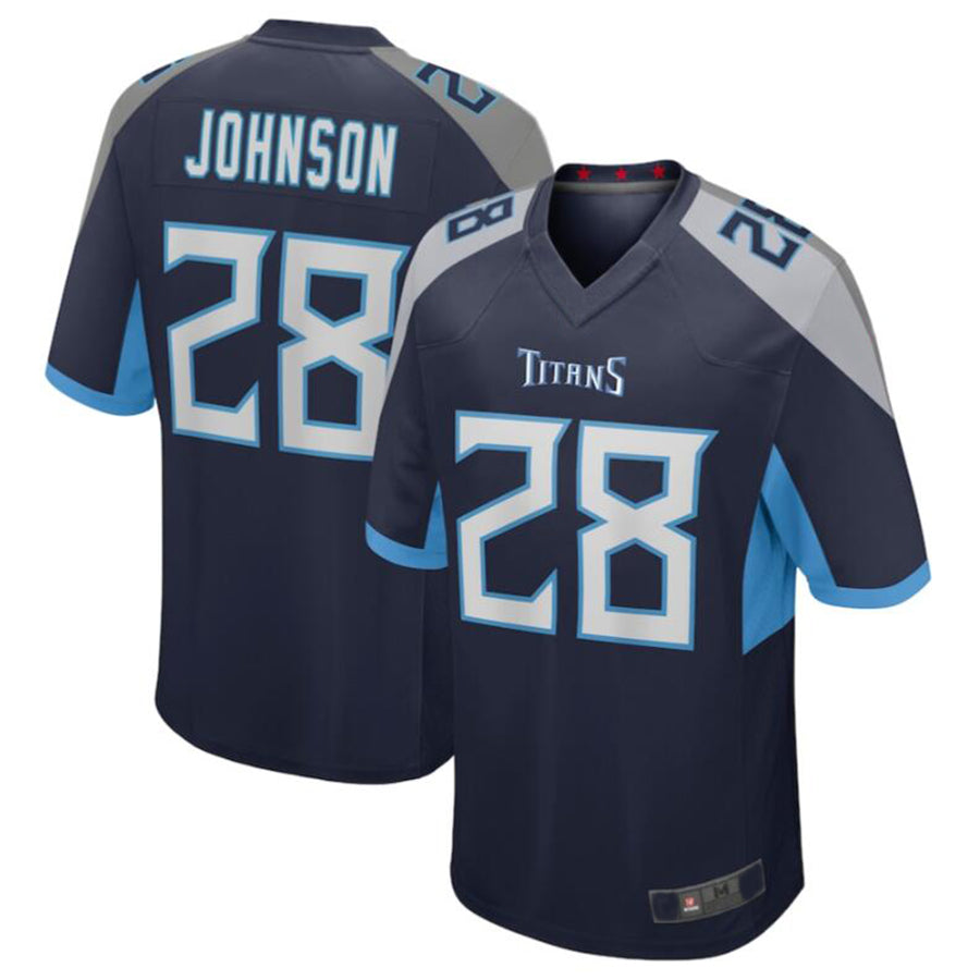 CBdoa T.Titans #28 Chris Johnson Navy Retired Player Game Jersey American Stitched Football Jerseys