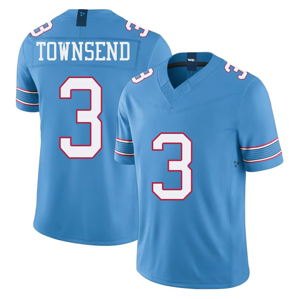 CBdoa T.Titans #3 Tommy Townsend Player Light Blue Team Vapor F.U.S.E. Limited Home Game Stitched Jerseys