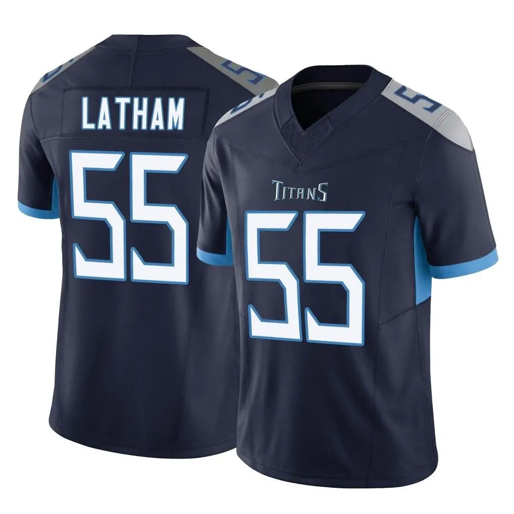 CBdoa T.Titans #55 JC Latham Player Navy Limited Vapor F.U.S.E. Home Game Stitched Jerseys