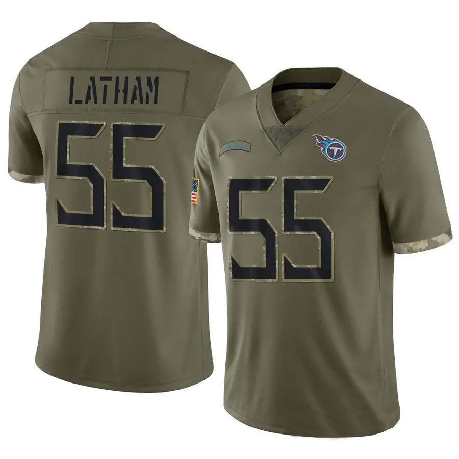 CBdoa T.Titans #55 JC Latham Player Olive Salute To Service Limited Stitched Jerseys