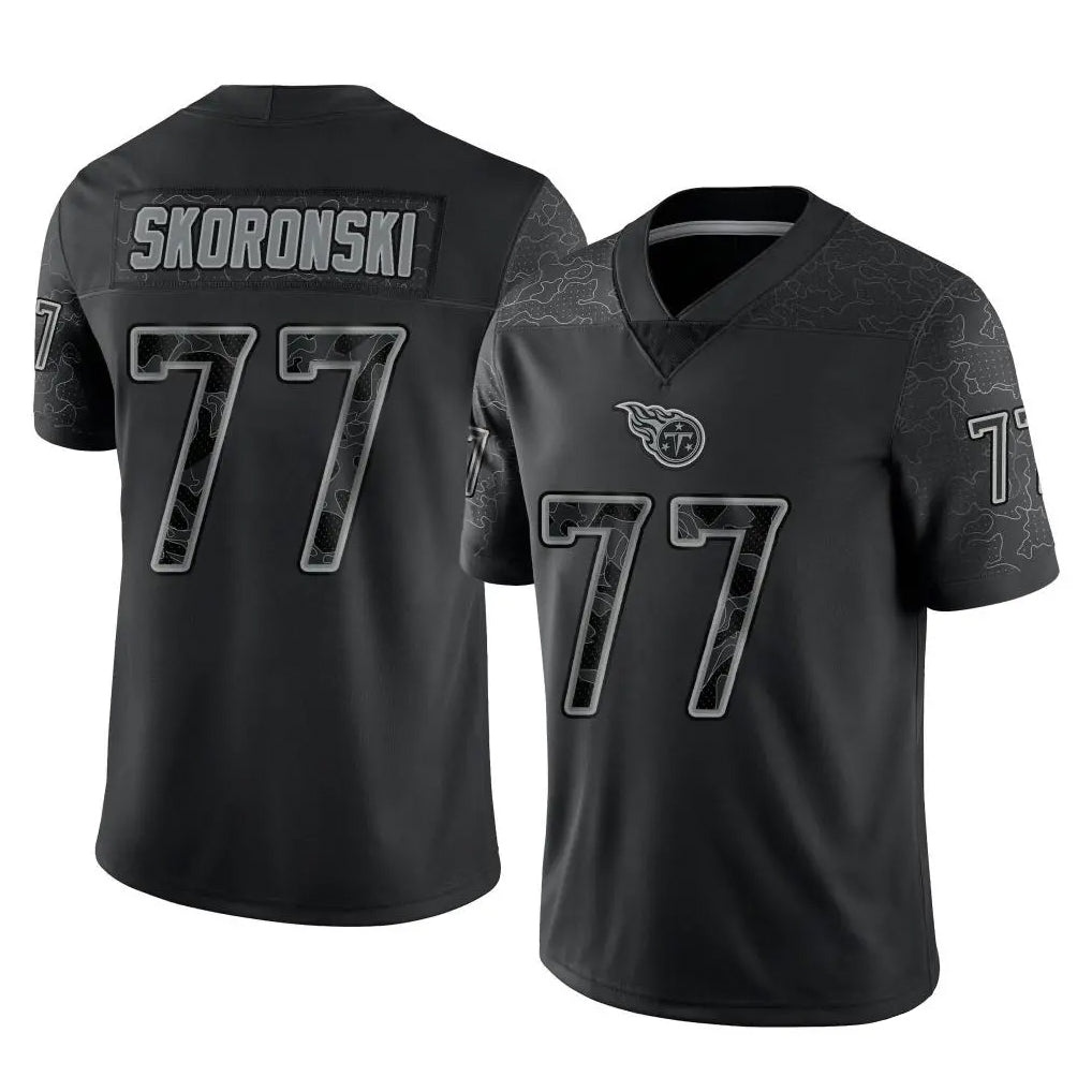 CBdoa T.Titans #77 Peter Skoronski Player Black Limited Reflective Home Game Stitched Jerseys