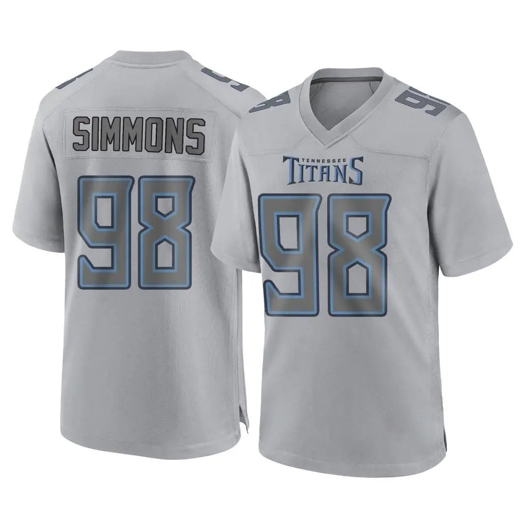 CBdoa T.Titans #98 Jeffery Simmons Player Gray Atmosphere Fashion Home Game Stitched Jerseys