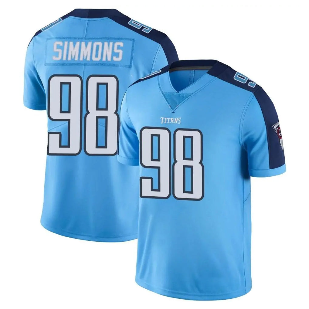CBdoa T.Titans #98 Jeffery Simmons Player Light Blue Limited Color Rush Home Game Stitched Jerseys
