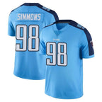 CBdoa T.Titans #98 Jeffery Simmons Player Light Blue Limited Color Rush Home Game Stitched Jerseys