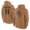 CBdoa TB.Buccaneers #11 Jalen McMillan Player Brown Limited Salute to Service Pullover Hoodies Game Stitched Jerseys