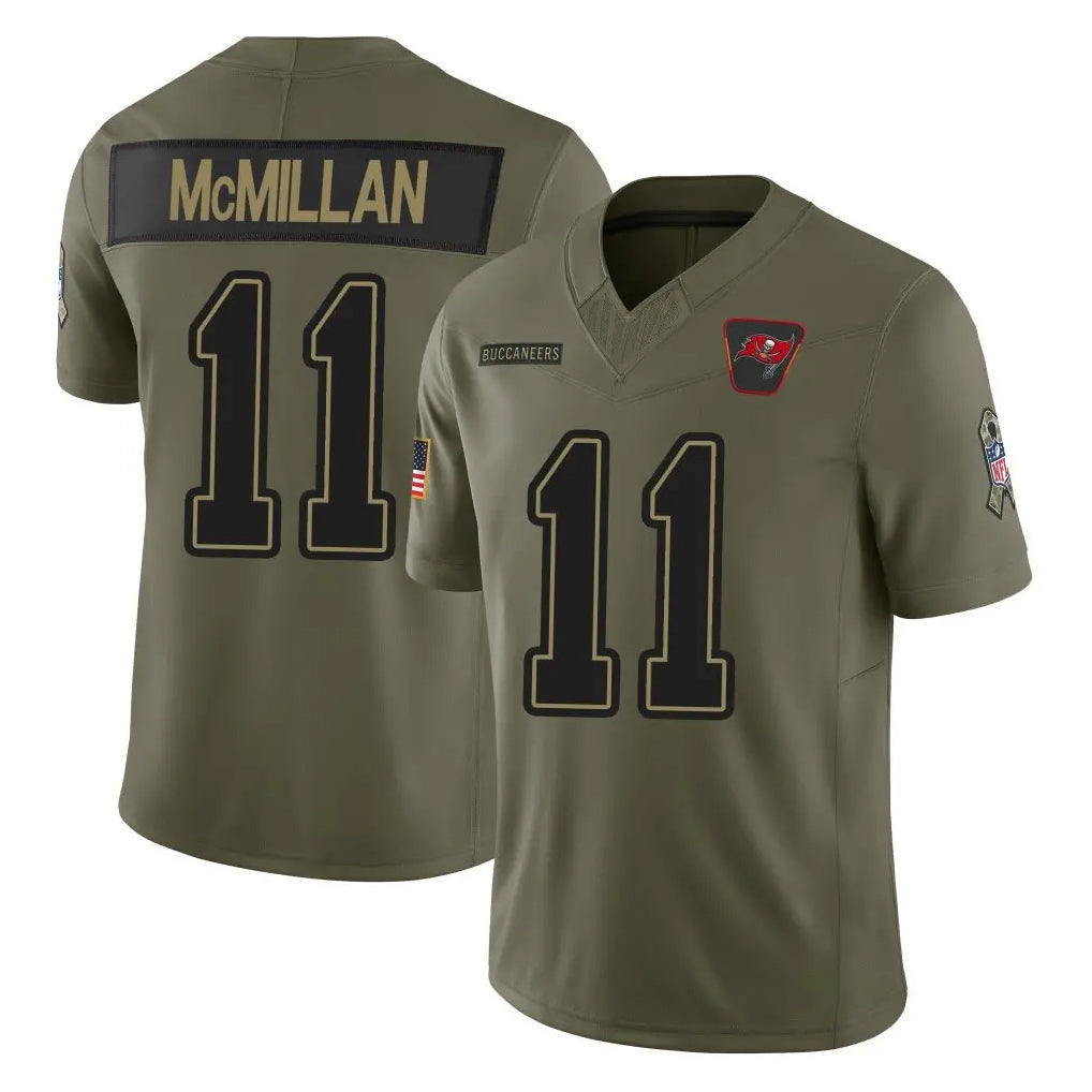 CBdoa TB.Buccaneers #11 Jalen McMillan Player Olive 2025 Salute To Service Limited Home Game Stitched Jerseys