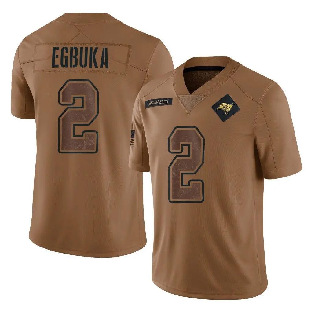 CBdoa TB.Buccaneers #2 Emeka Egbuka Player Brown Salute To Service Limited Stitched Jerseys