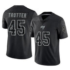 CBdoa TB.Buccaneers #45 Josiah Trotter Player Black Reflective Limited Home Game Stitched Jerseys