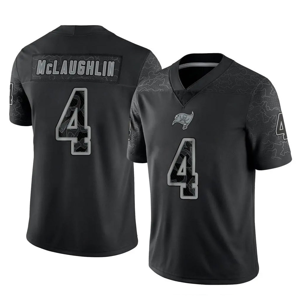 CBdoa TB.Buccaneers #4 Chase McLaughlin Player Black Reflective Limited Home Game Stitched Jerseys