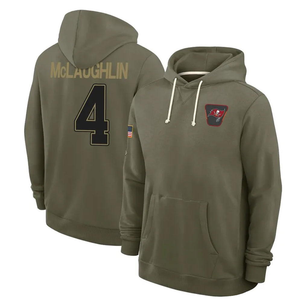 CBdoa TB.Buccaneers #4 Chase McLaughlin Player Olive Salute to Service Pullover Hoodies Limited Stitched Jerseys