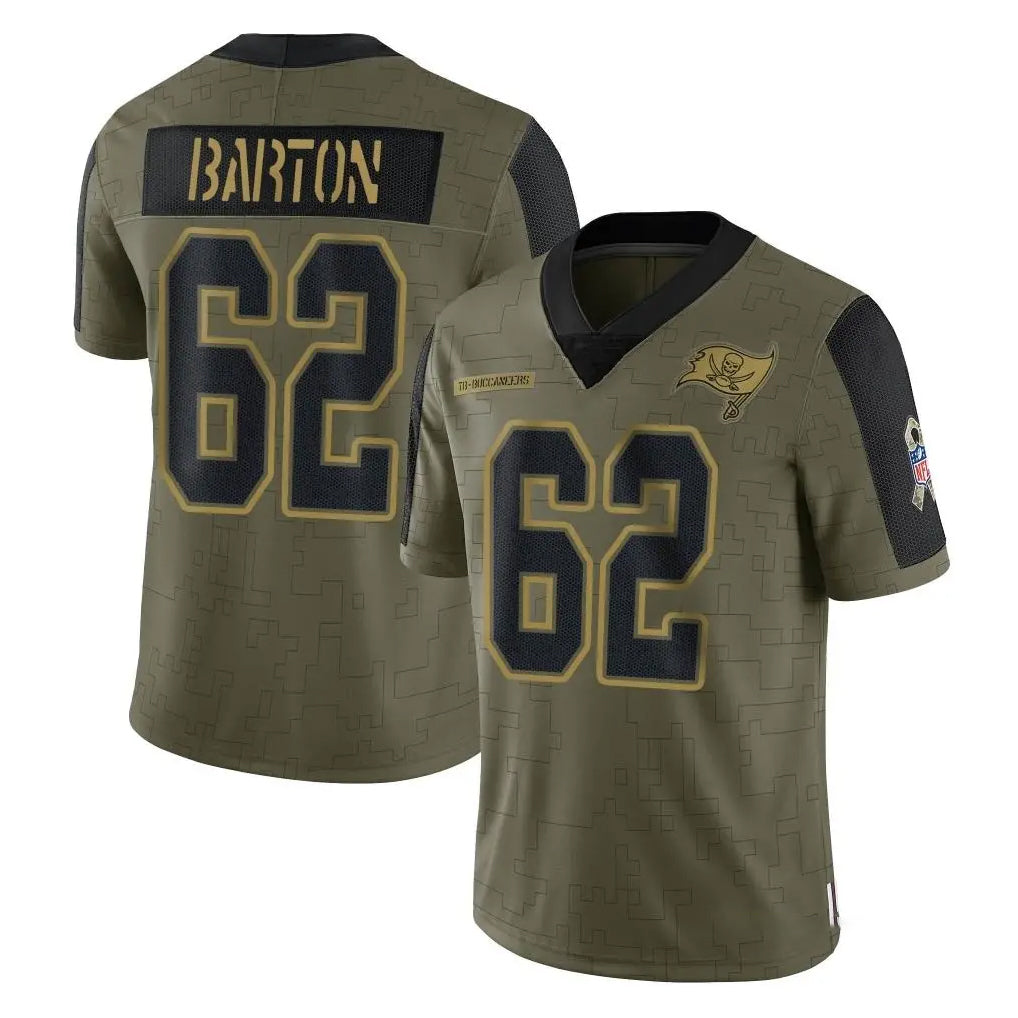 CBdoa TB.Buccaneers #62 Graham Barton Player Olive Salute To Service Limited Game Stitched Jerseys