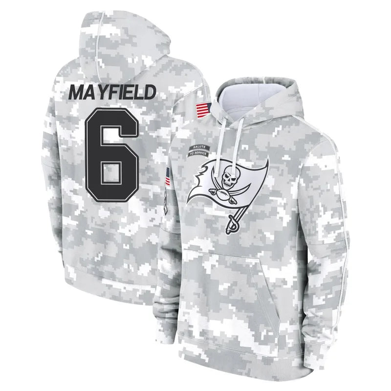 CBdoa TB.Buccaneers #6 Baker Mayfield Player Salute to Service Hoodies & T-Shirts Stitched Jerseys