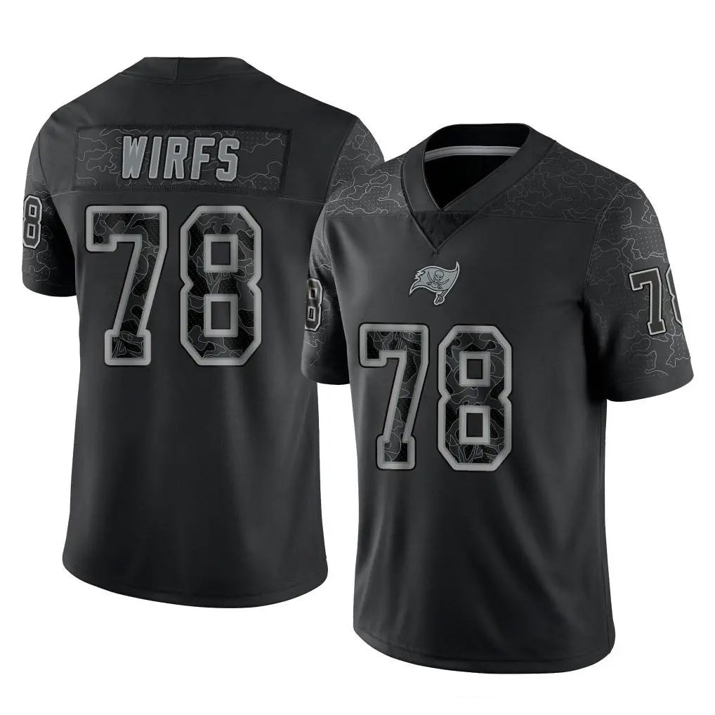 CBdoa TB.Buccaneers #78 Tristan Wirfs Player Black Reflective Limited Home Game Stitched Jerseys