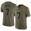 CBdoa TB.Buccaneers #7 Bucky Irving Player Limited Olive Salute To Service Stitched Jersey
