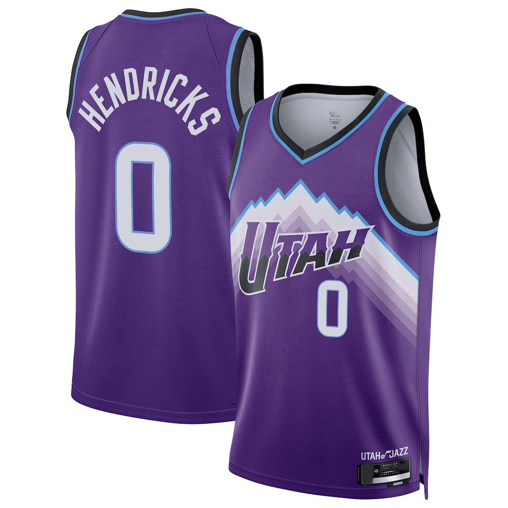 CBdoa U.Jazz #0 Taylor Hendricks Purple Swingman Jerseys - Icon Edition
