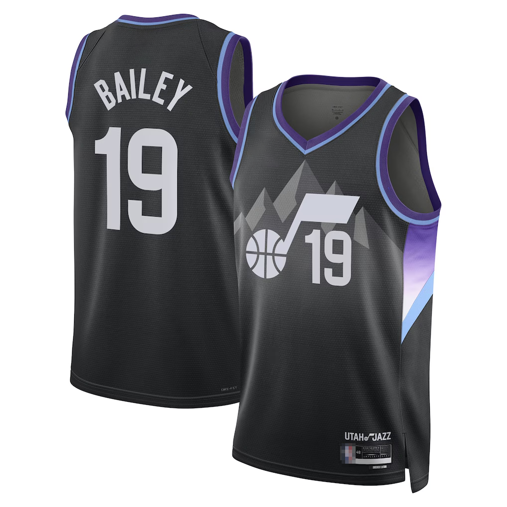 CBdoa U.Jazz #19 Ace Bailey Black Swingman Player Jerseys - Statement Edition