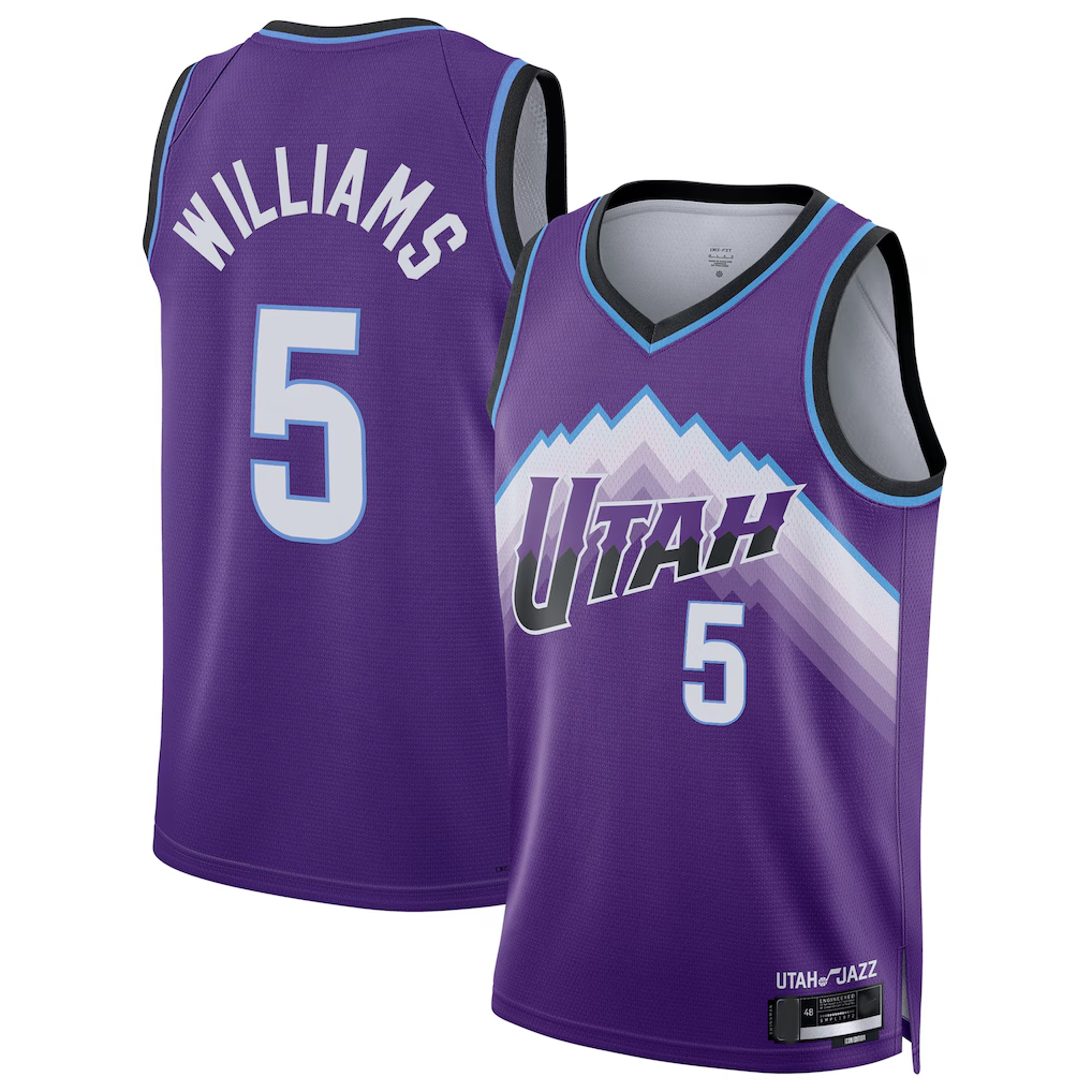 CBdoa U.Jazz #5 Cody Williams Purple Swingman Jerseys - Icon Edition