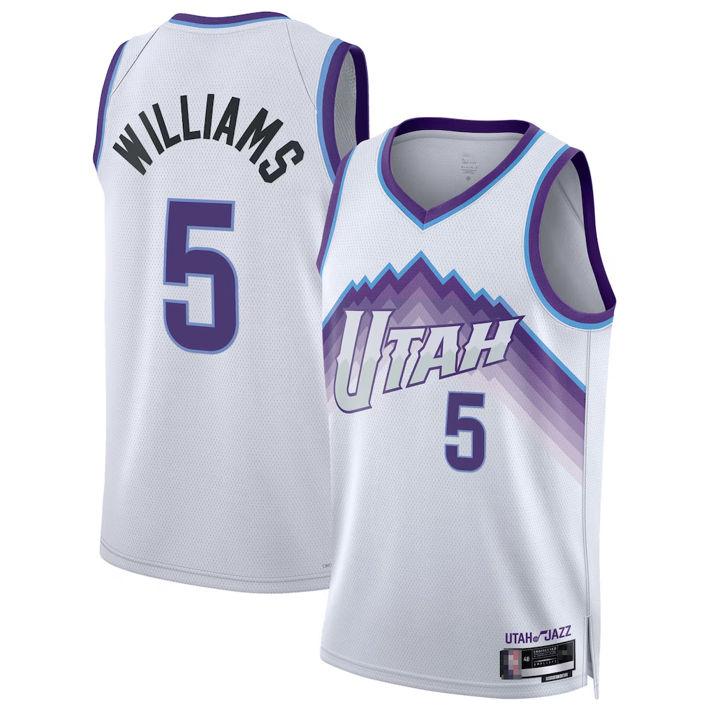 CBdoa U.Jazz #5 Cody Williams White Swingman Jerseys - Association Edition