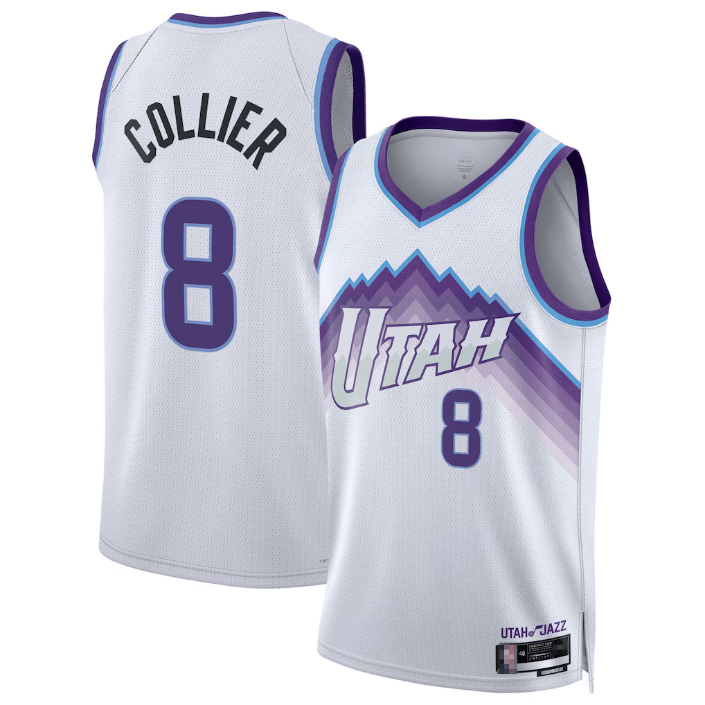 CBdoa U.Jazz #8 Isaiah Collier White Swingman Jerseys - Association Edition