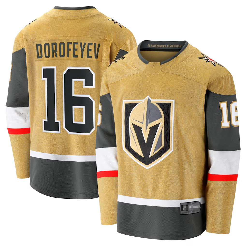 CBdoa V.Golden Knights #16 Pavel Dorofeyev Gold Premier Breakaway Player Jerseys