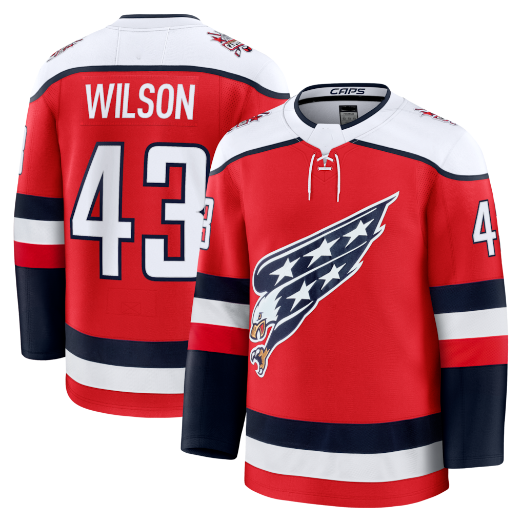 CBdoa W.Capitals #43 Tom Wilson Red Alternate Premium Player Jerseys