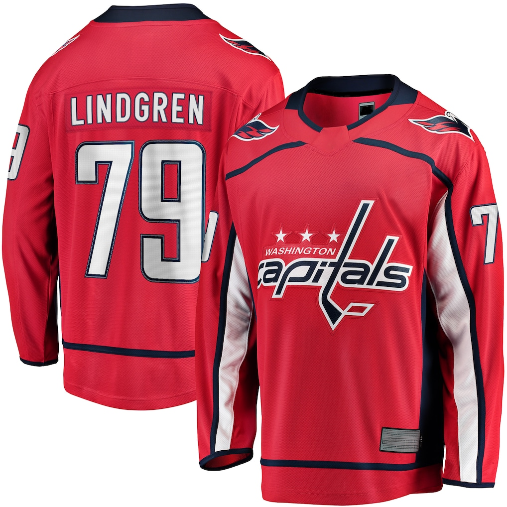 CBdoa W.Capitals #79 Charlie Lindgren Red Home Breakaway Player Jerseys