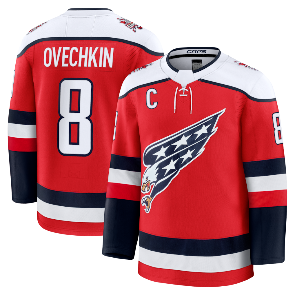CBdoa W.Capitals #8 Alexander Ovechkin Red Alternate Premium Player Jerseys