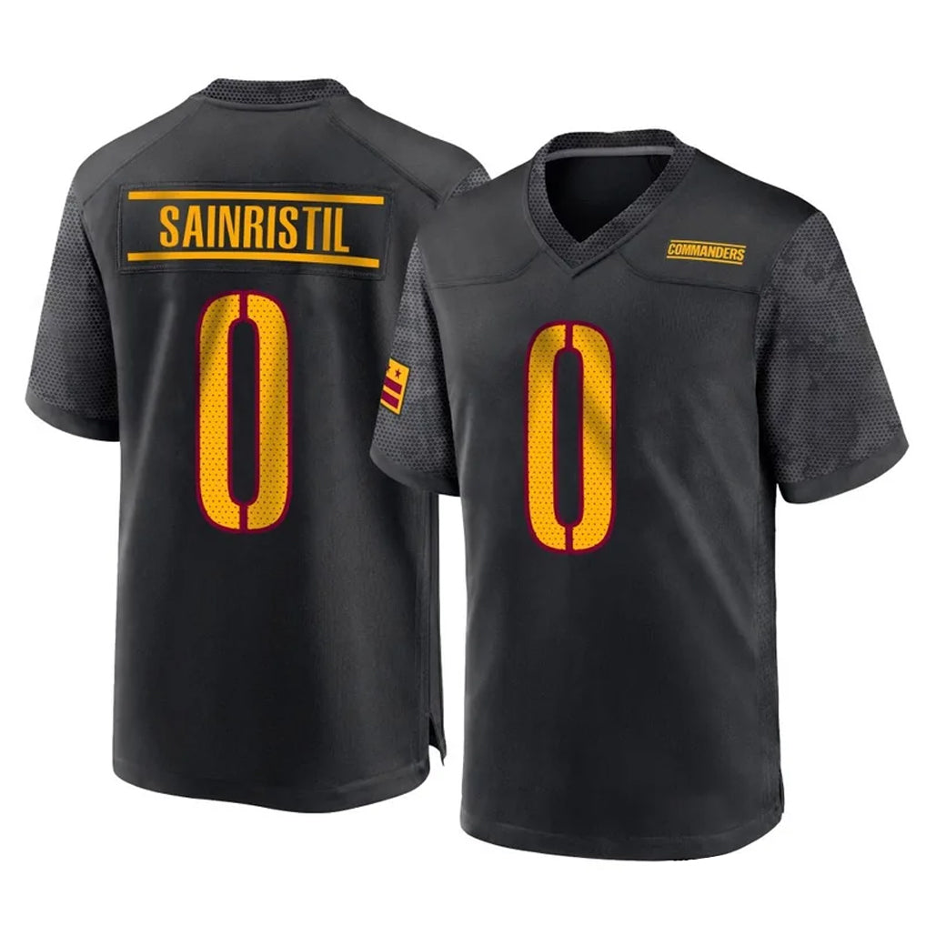 CBdoa W.Commanders #0 Mike Sainristil Player Black Home Game Stitched Jerseys